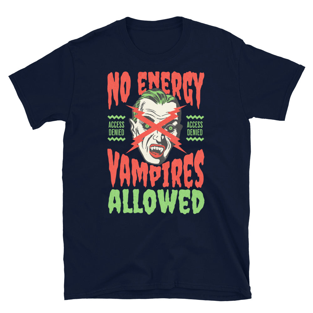 No Energy Vampires Allowed TShirt - Navy Color - https://ascensionemporium.net